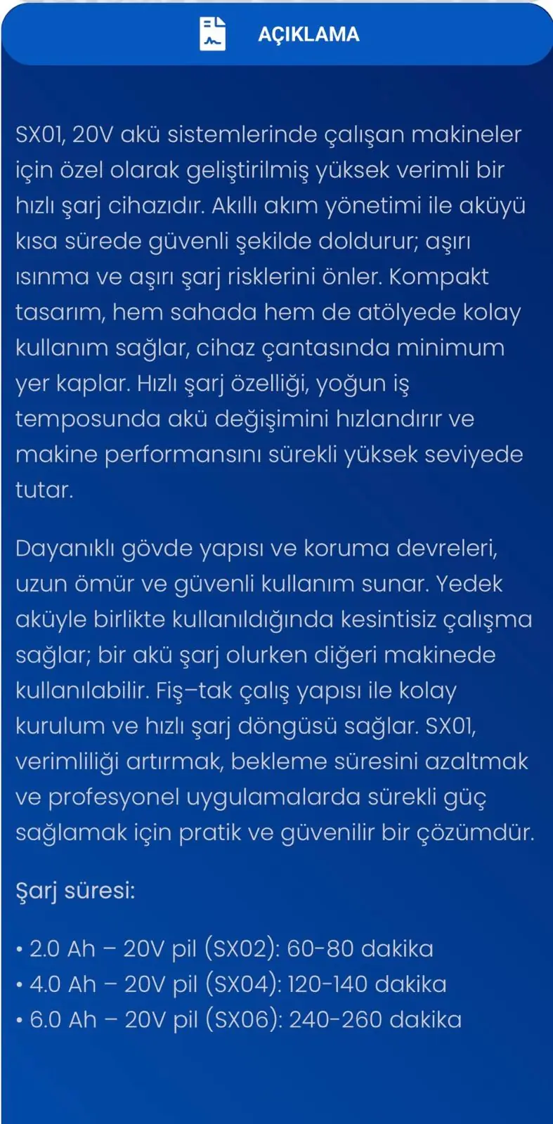 STECH END SX01 20V HIZLI ŞARJ CİHAZI