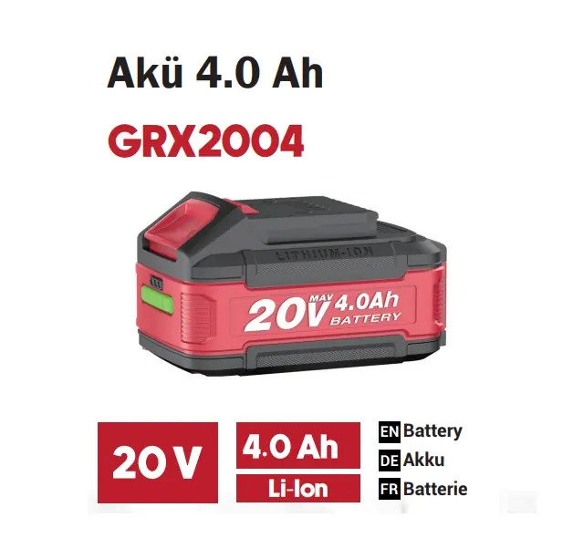 GROGH 4.0 AH 20V AKÜ GRX2004