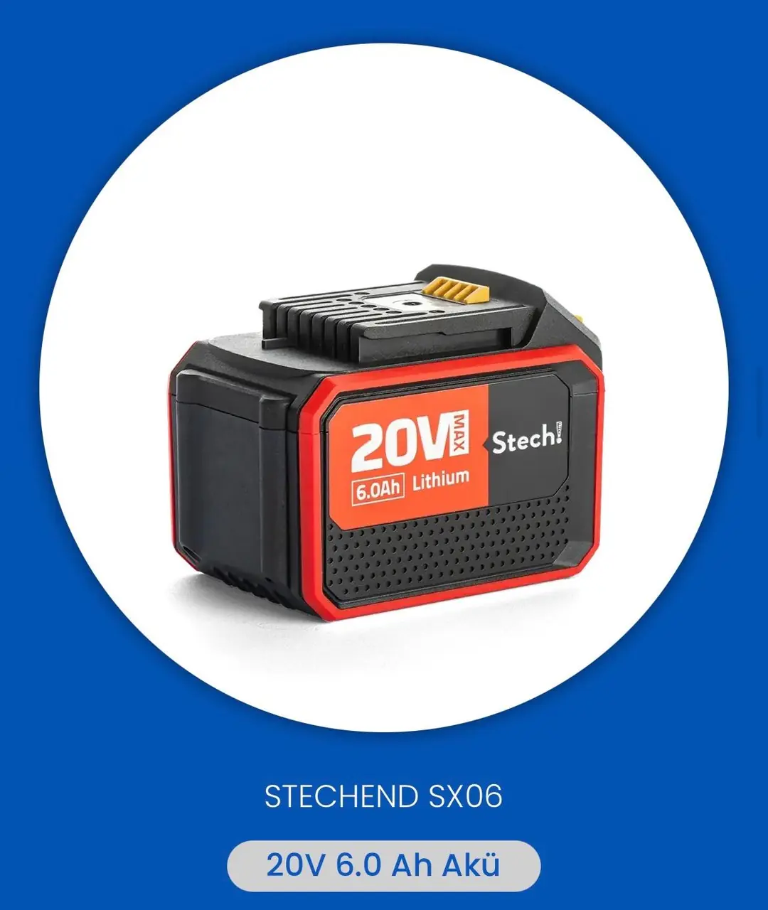 Ürün görseli: STECH END SX06 20V 6 0 AH AKÜ