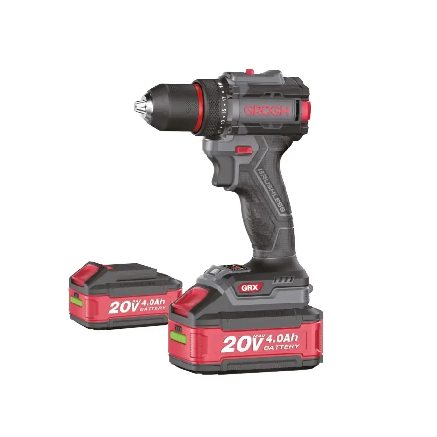 Ürün görseli: GROGH KÖMÜRSÜZ AKÜLÜ MATKAP 2*4.0 AH 20V GRX2011-4 BMC