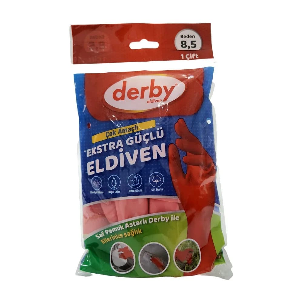 DERBY KIRMIZI LATEKS ELDİVEN NO: 8,5