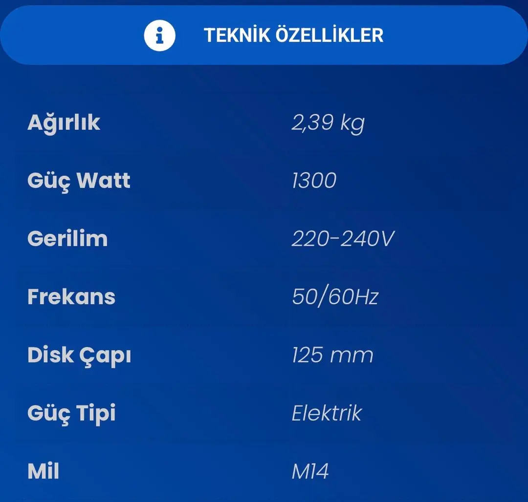 STECH END SAT13125 AVUÇ TAŞLAMA 125 MM 1300W