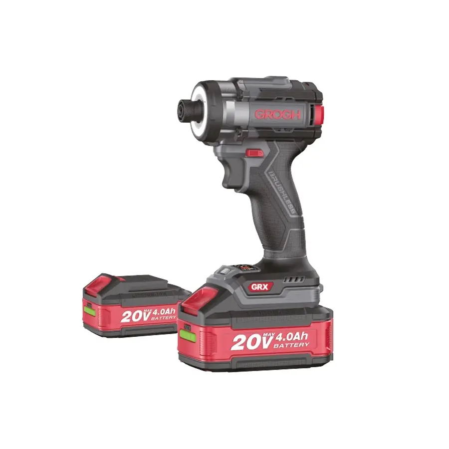 Ürün görseli: GROGH KÖMÜRSÜZ AKÜLÜ TORKLU VİDALAMA 2*4.0 AH 20V GRX2033-4 BMC