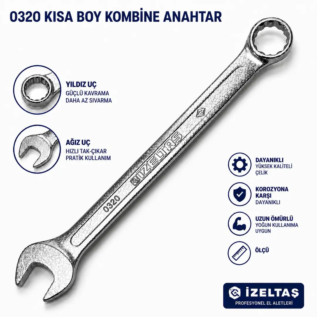 İZELTAŞ KISA KOMBİNE ANAHTAR 29 mm 0320020029