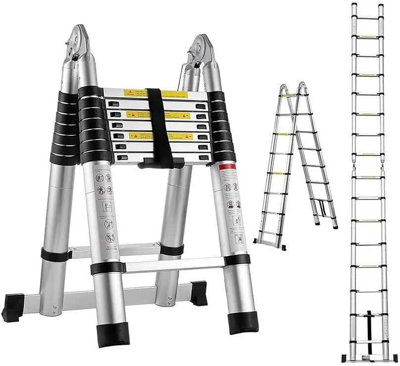 Ürün görseli: TELESKOPİK MERDİVEN 2,8 + 2,8 METRE MRS ALÜMİNYUM ÇİFT TARAFLI