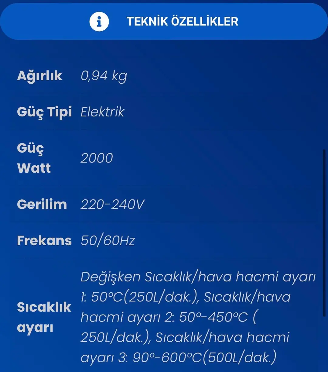 STECH END SSH2000 SICAK HAVA TABANCASI 2000W