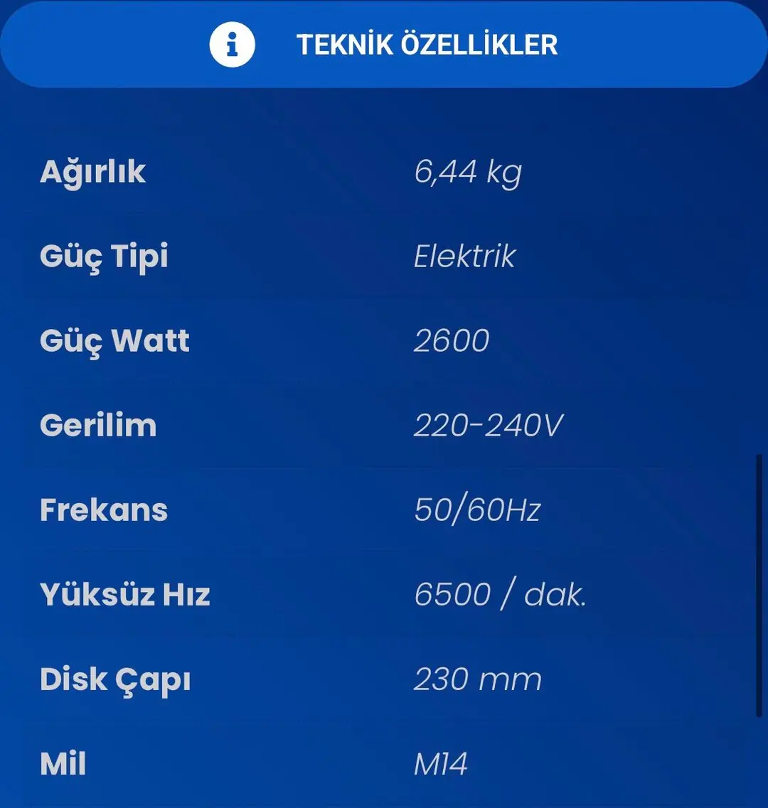 STECH END SBT26230 BÜYÜK TAŞLAMA 230 MM 2600W