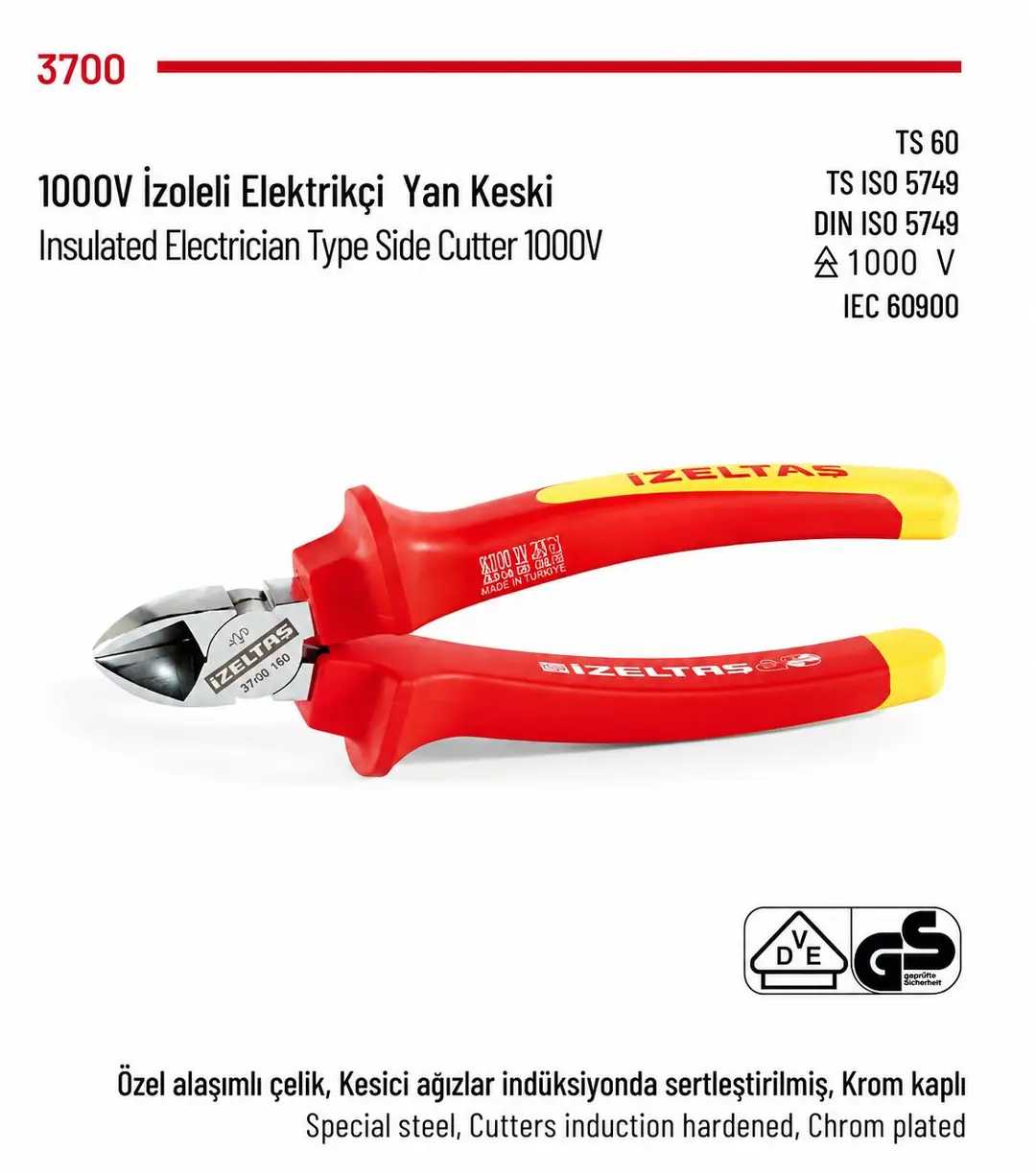 İZELTAŞ İZOLELİ ELEKTRİKÇİ YANKESKİ 160 MM 1000V 3700166160