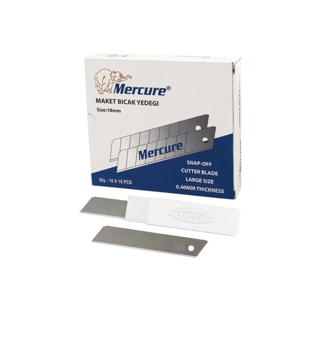 Ürün görseli: MERCURE MAKET BIÇAĞI YEDEĞİ 18 mm 10 LU PK