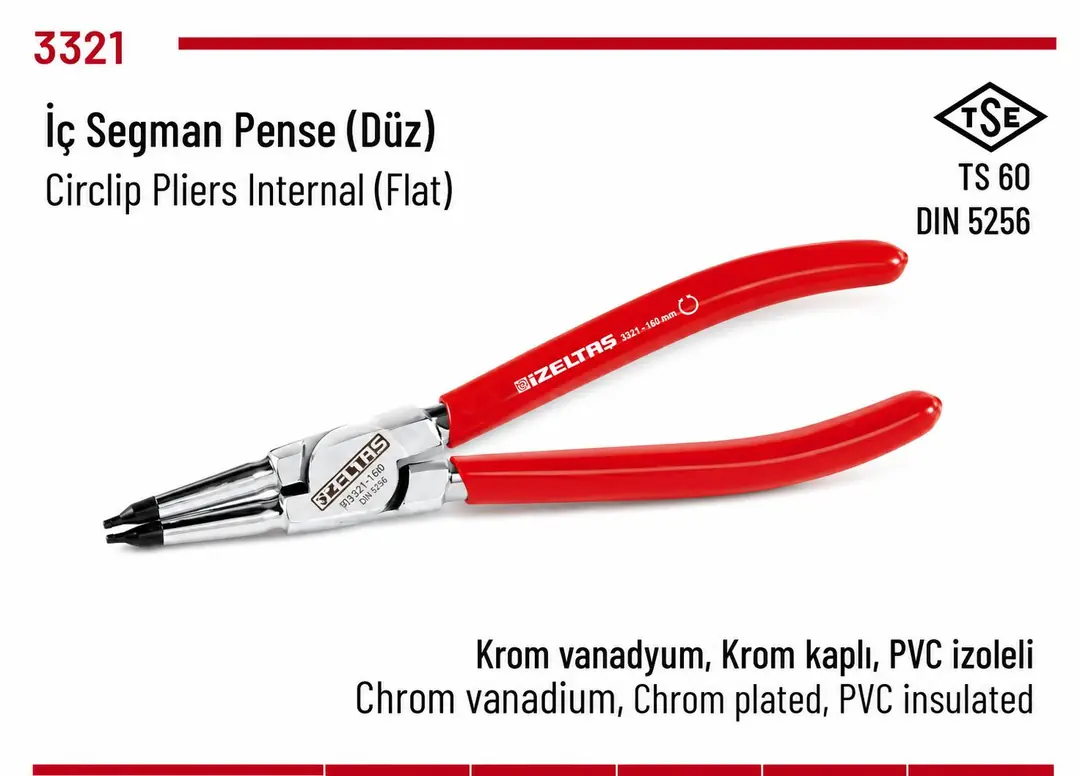 İZELTAŞ İÇ SEGMAN PENSESİ DÜZ 310 mm 3321120310