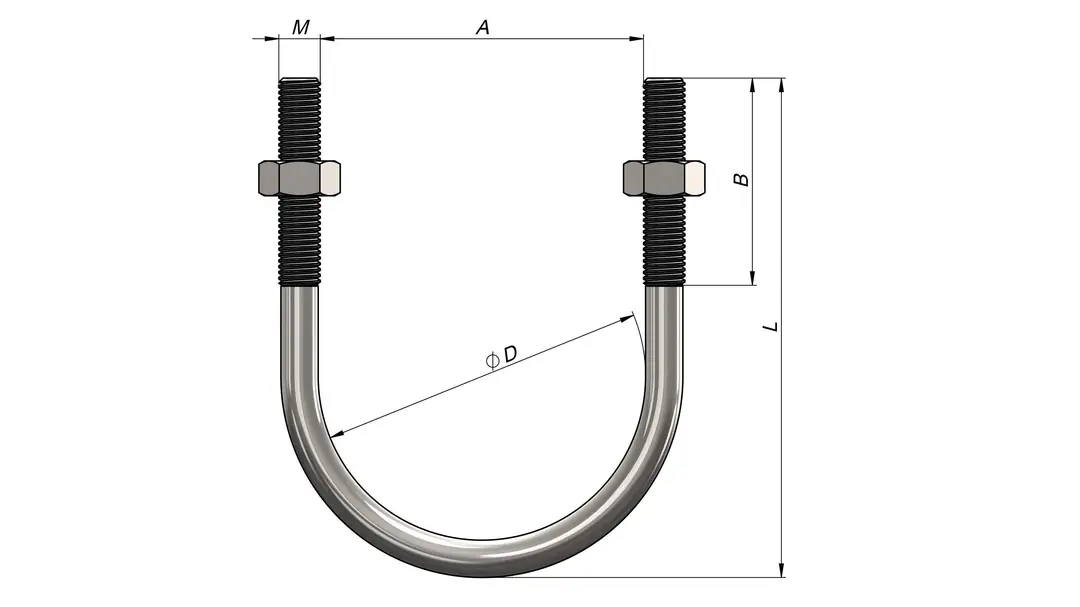 FRT U BOLT SOMUNLU 3/4 M6x30 mm