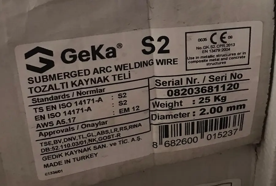GEKA TOZALTI KAYNAK TELİ 2 MM 25 KG