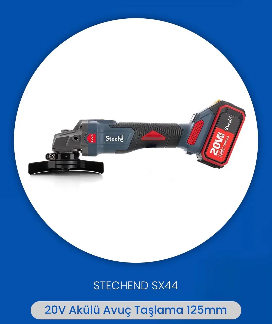 Ürün görseli: STECH END SX44 2X4 0 AH KÖMÜRSÜZ AKÜLÜ AVUÇ TAŞLAMA