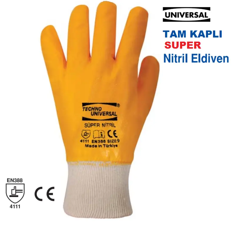 UNİVERSAL TECHNO TAM KAPLAMA NİTRİL ELDİVEN NO 10 C:25