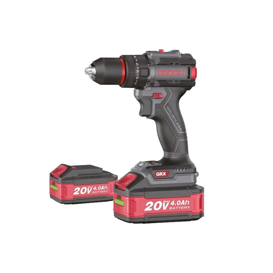Ürün görseli: GROGH KÖMÜRSÜZ AKÜLÜ DARBELİ MATKAP 2*4.0 AH 20V GRX2022-4 BMC