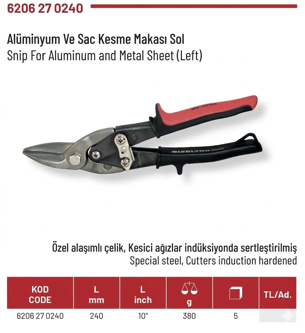 İZELTAŞ ALÜMİNYUM SAC KESME MAKASI SOL 6206270240