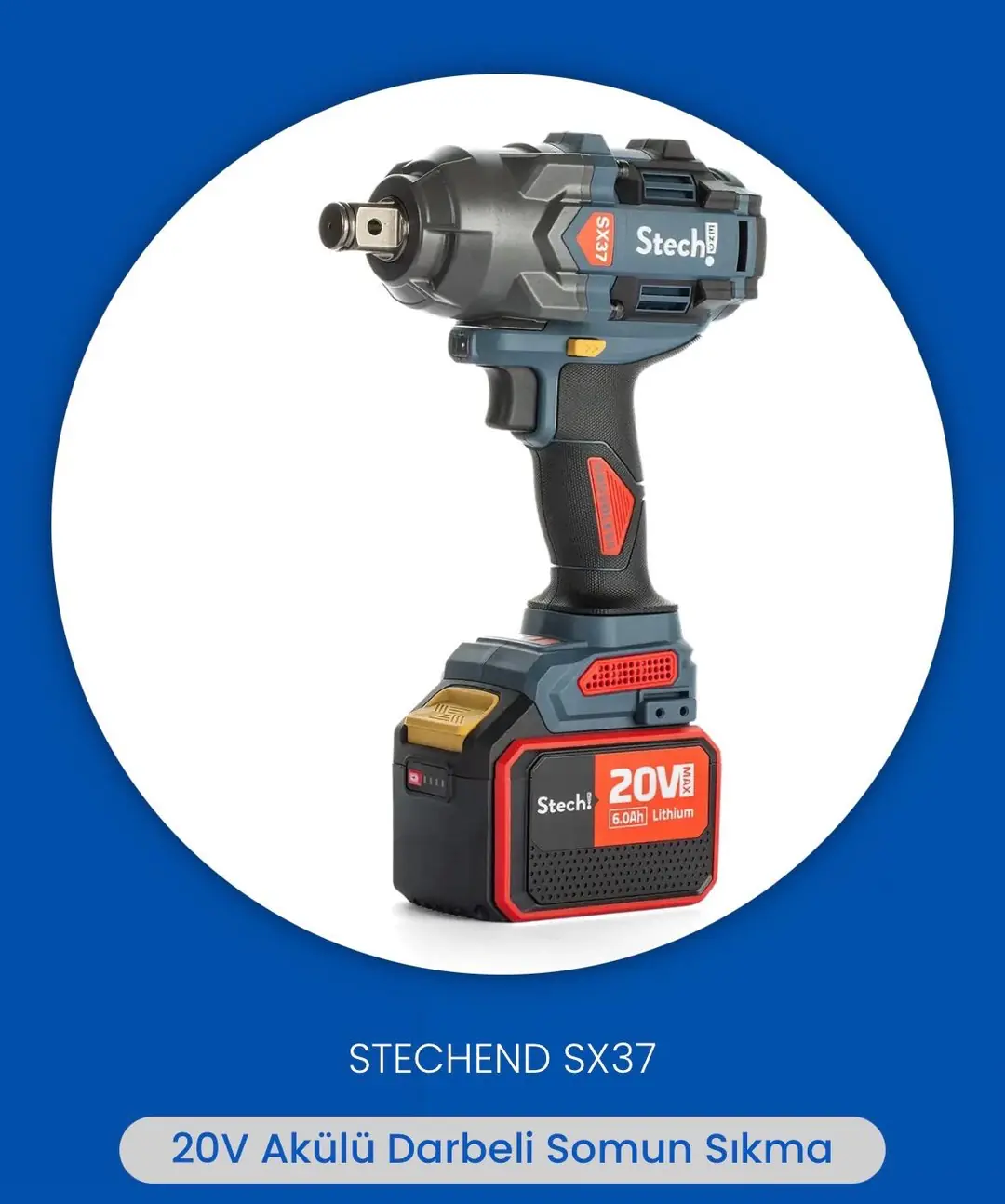 Ürün görseli: STECH END 3/4 SX37 2x6 0 AH AKÜLÜ DARBELİ SOMUN SIKMA
