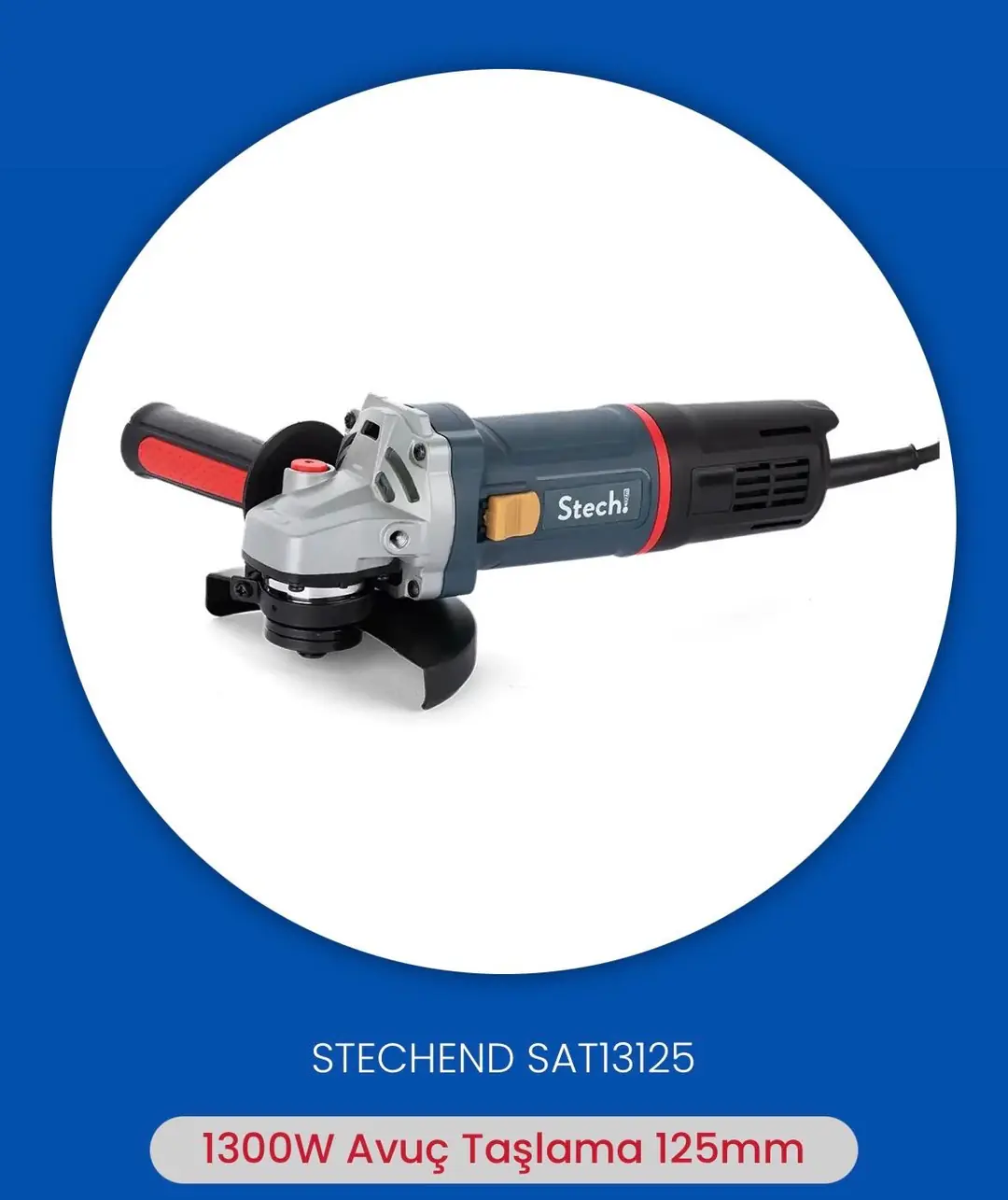 Ürün görseli: STECH END SAT13125 AVUÇ TAŞLAMA 125 MM 1300W