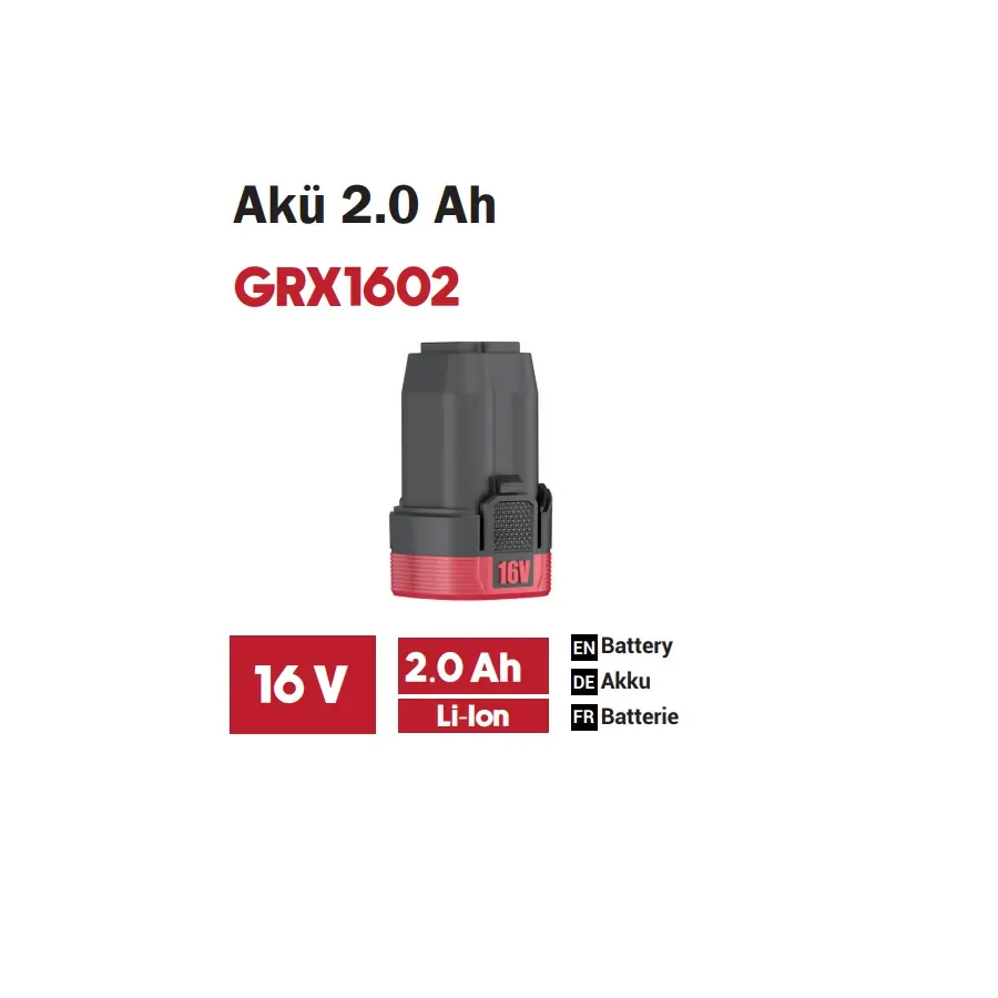 GROGH ARMUT TİP BATARYA 2.0 AH GRX1602