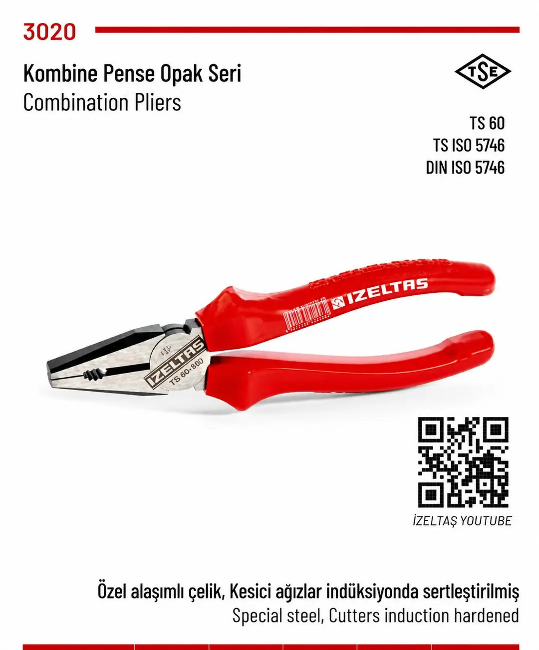 İZELTAŞ KOMBİNE PENSE 200 MM ERGONOMİK 3020125200