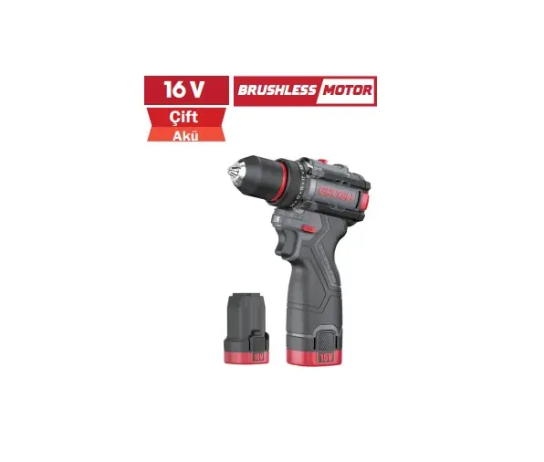 GROGH KÖMÜRSÜZ AKÜLÜ MATKAP 2*2.0 AH 16V GRX1633-2 BMC