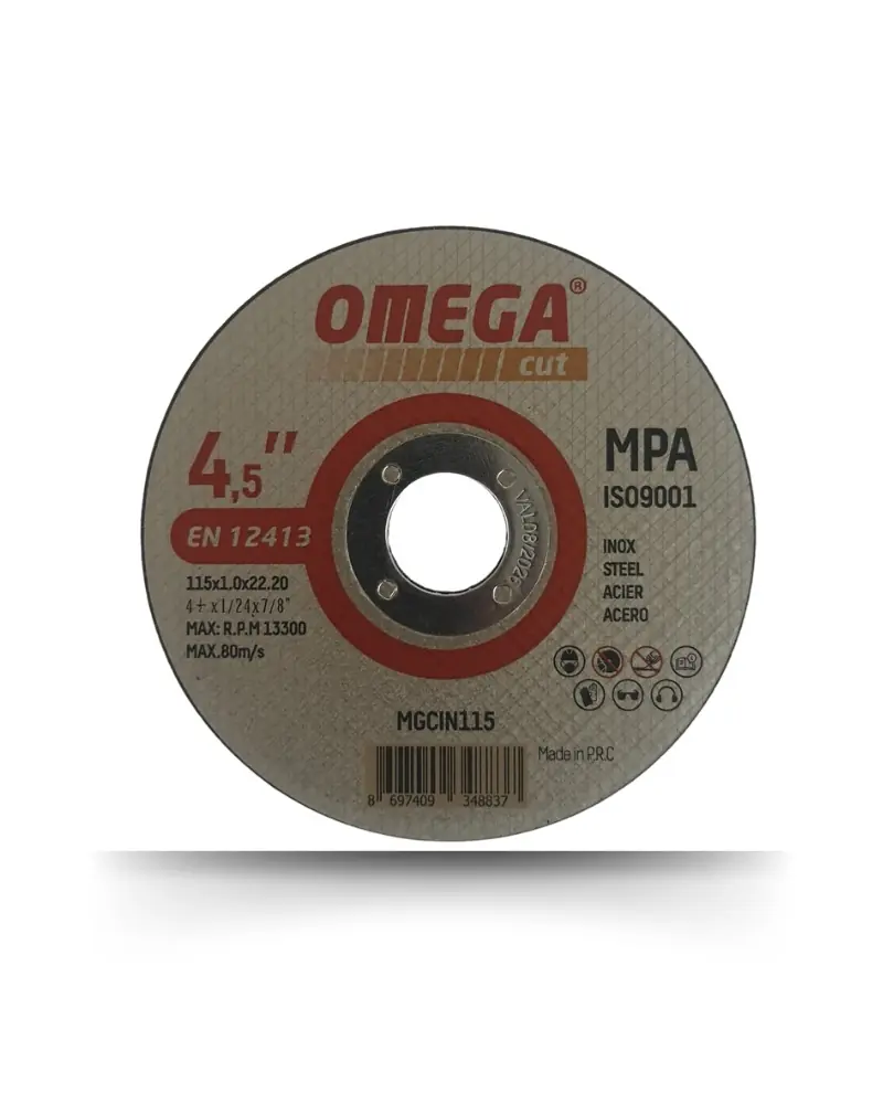 Ürün görseli: OMEGACUT 115*1.0*22.20 İNOX KESME TAŞI