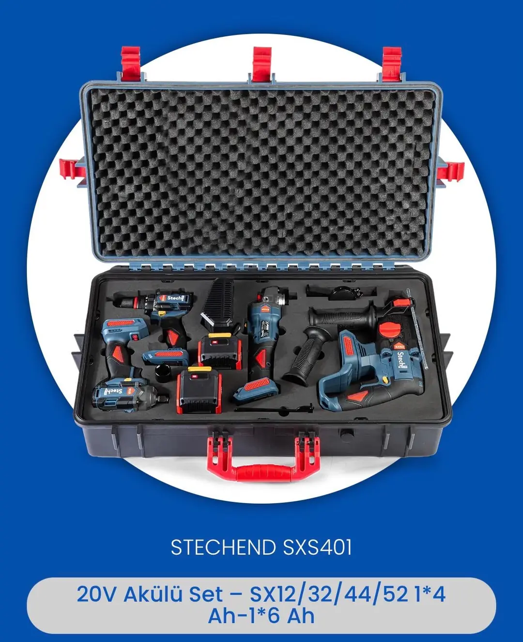 Ürün görseli: STECH END SXS401 20 V 4 LÜ AKÜLÜ SET