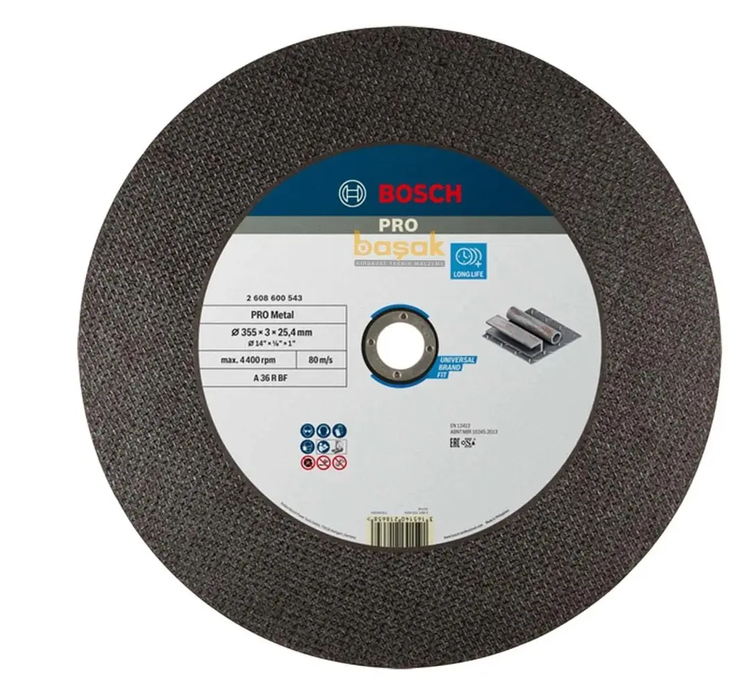Ürün görseli: BOSCH 355X3X25 4 MM METAL KESME BIÇAĞI 2608600543