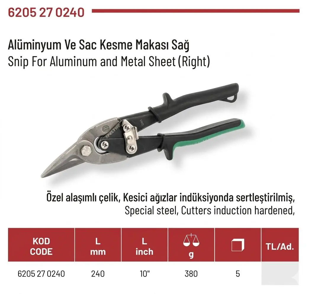 İZELTAŞ ALÜMİNYUM SAC KESME MAKASI SAĞ 6205270240