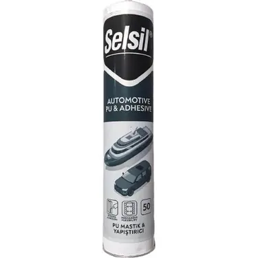 Ürün görseli: SELSİL PU MASTİK ÇELİK SİLİKON GRİ 280 ML