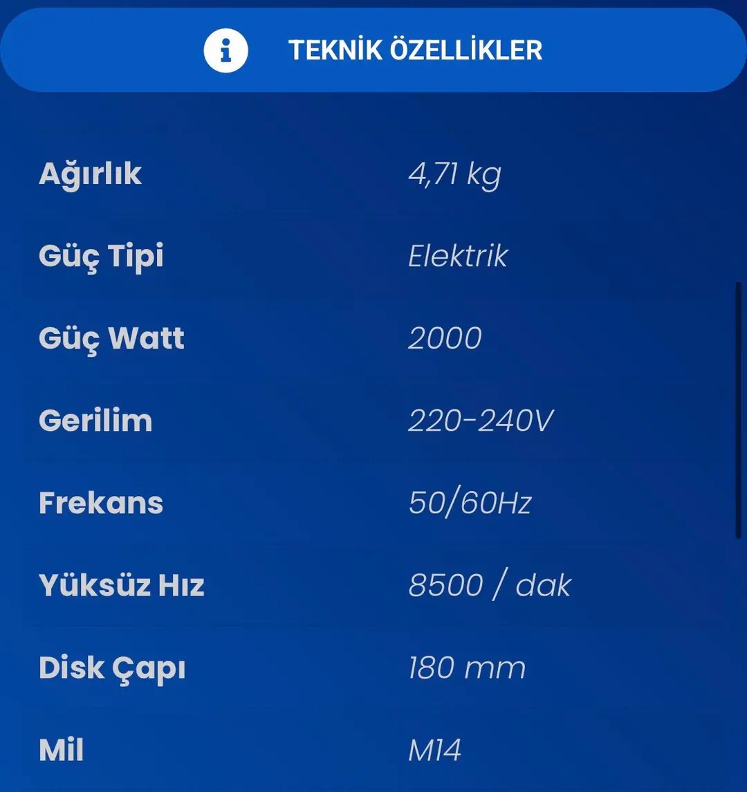 STECH END SBT20180 BÜYÜK TAŞLAMA 180 MM 2000W