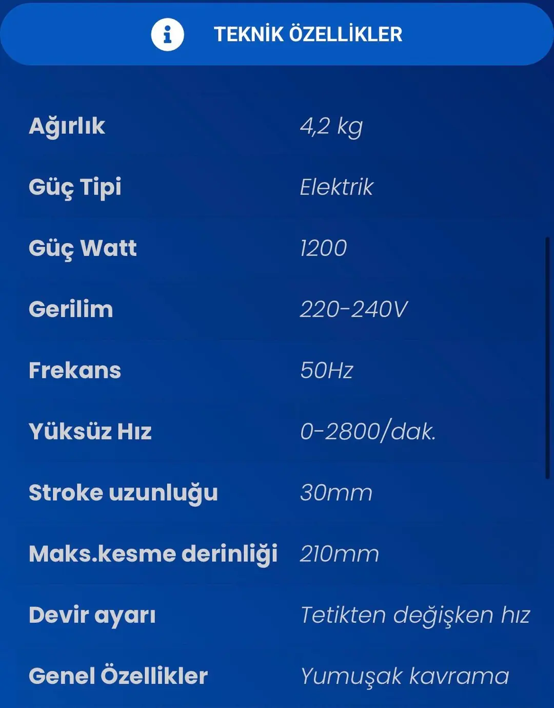 STECH END STK210 TİLKİ KUYRUĞU TESTERE 1200W