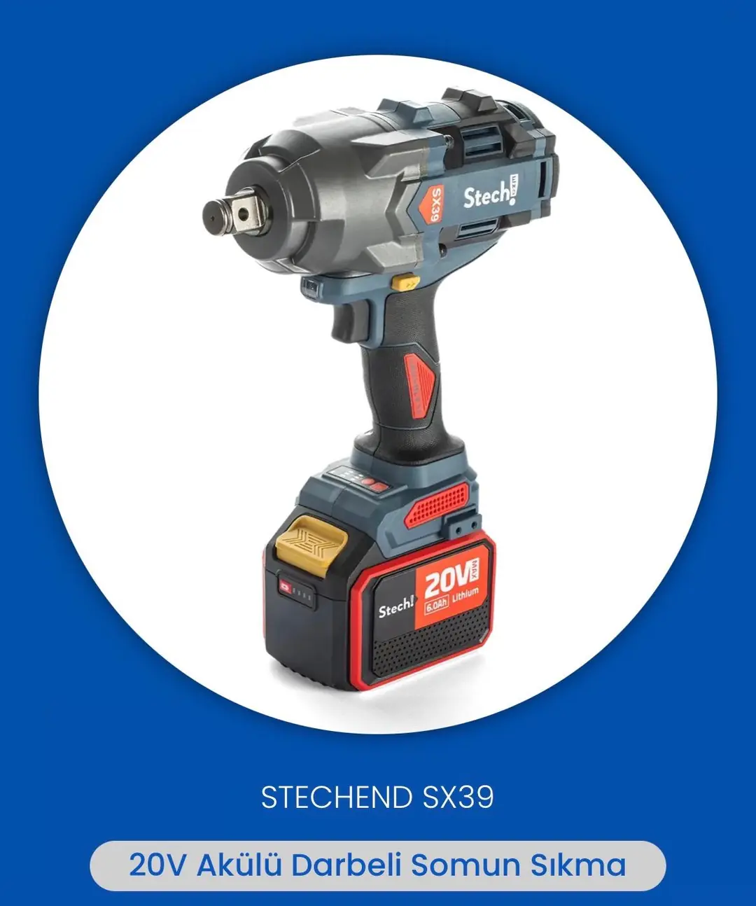 Ürün görseli: STECH END 3 4 SX39 2x6 0 AH AKÜLÜ DARBELİ SOMUN SIKMA
