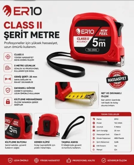 Ürün görseli: PLASTİK ABS ÇİFT KİLİTLİ 3x16 MM 3 MT  T63  3016 ER10