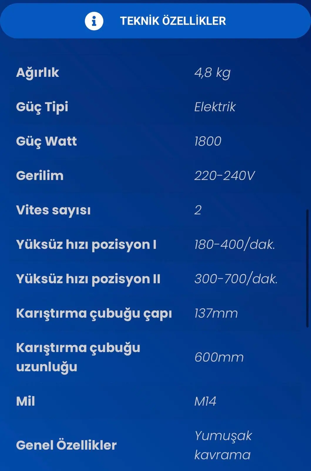 STECH END SM1800 BOYA VE HARÇ KARIŞTIRICI 1800W
