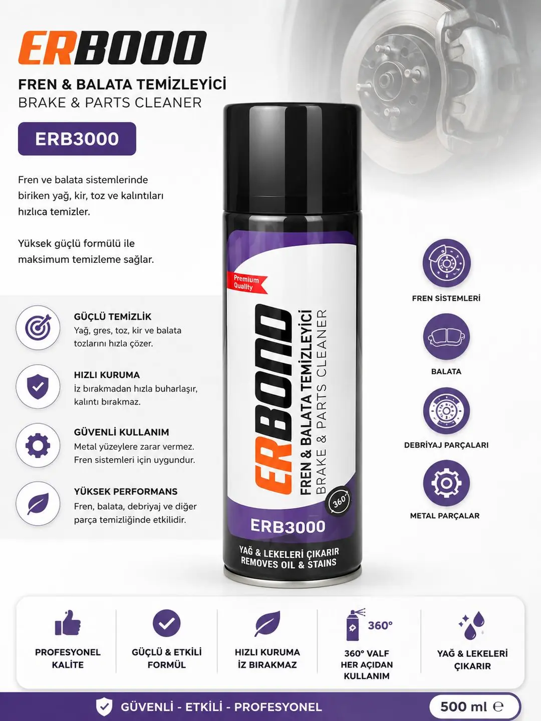 Ürün görseli: ERBOND BALATA SPREYİ 500 ML