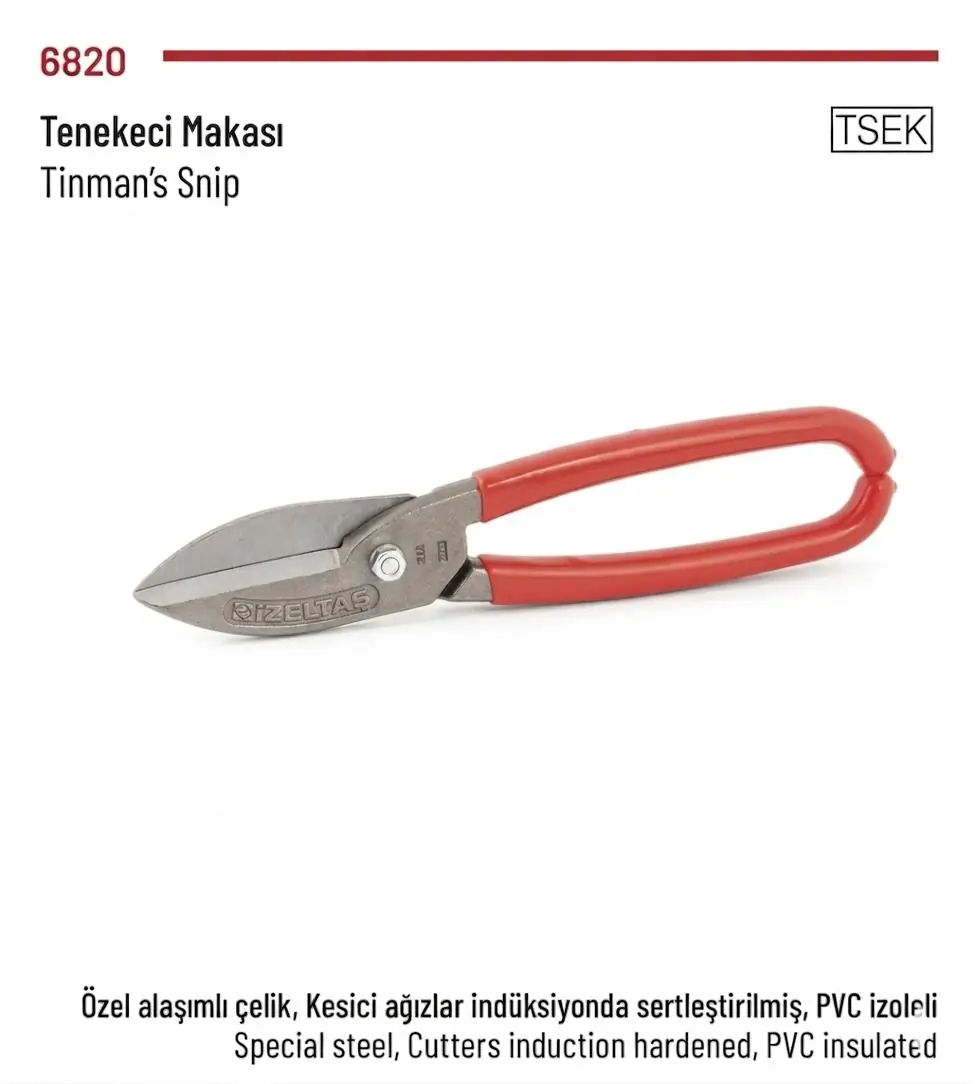 Ürün görseli: İZELTAŞ TENEKECİ MAKASI YAYSIZ 250 mm 6820270250