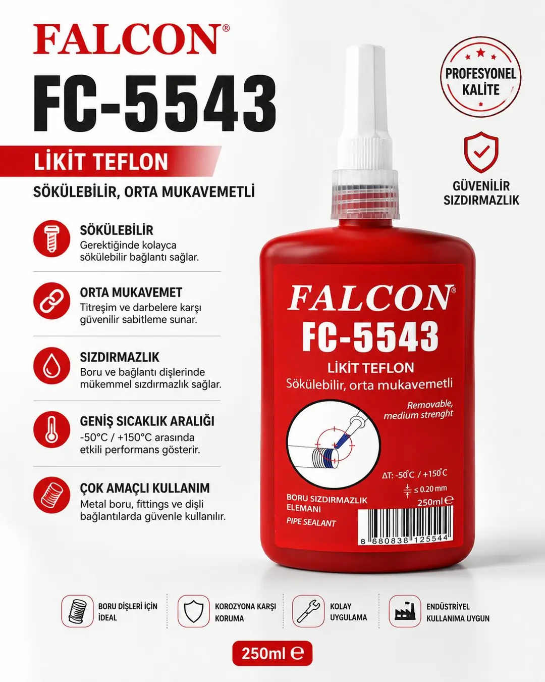 FALCON FC-5543 LİKİT TEFLON 250 ML
