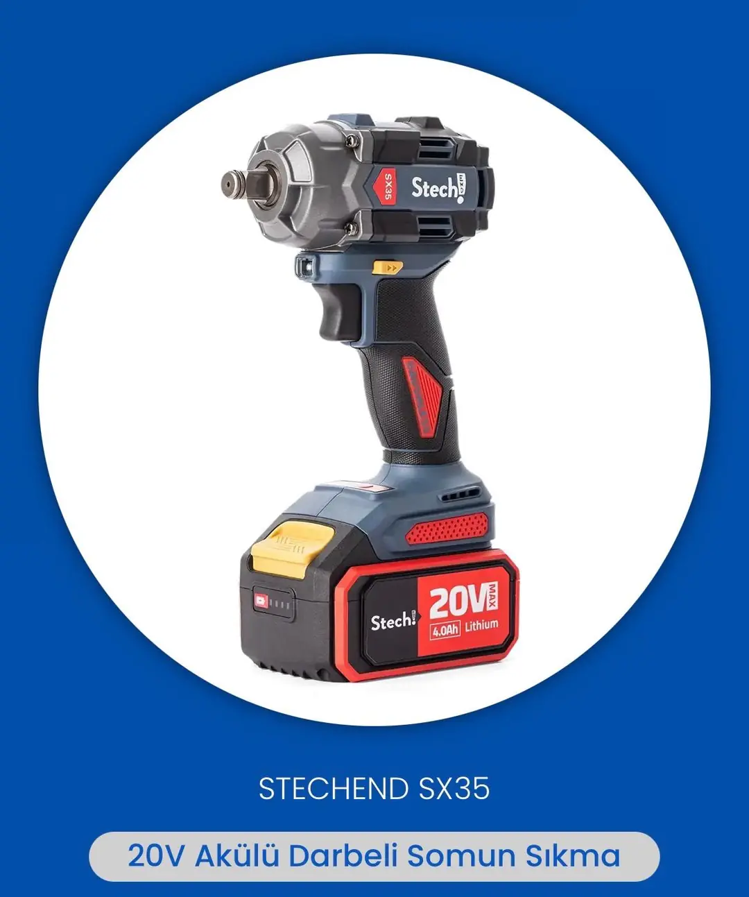 Ürün görseli: STECH END SX35 2x4 0 AH AKÜLÜ DARBELİ SOMUN SIKMA