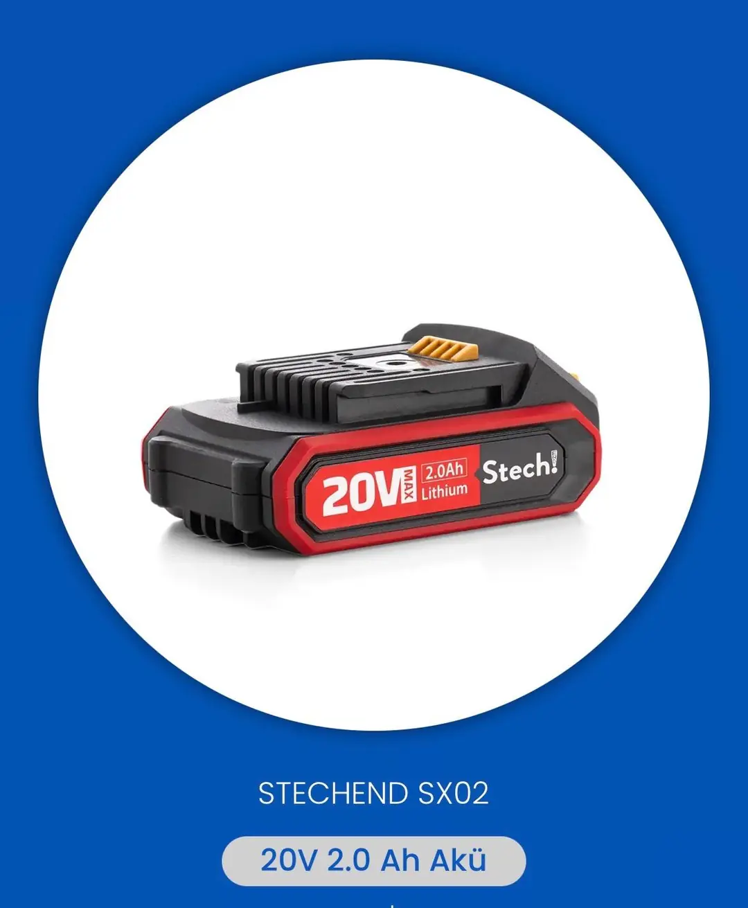 Ürün görseli: STECH END SX02 20 V 2 0 AH AKÜ