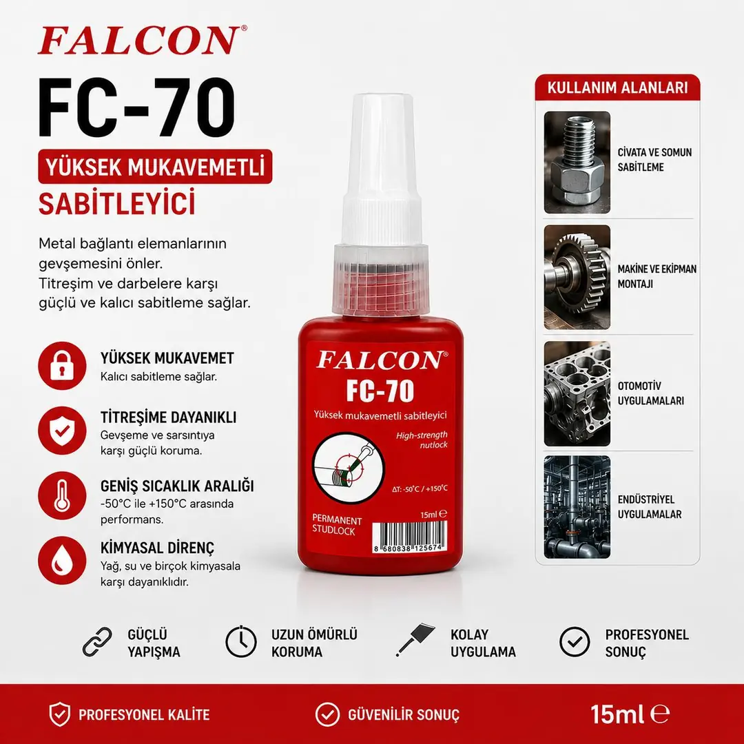 FALCON FC 70 CİVATA KENETLEYİCİ 15 ML