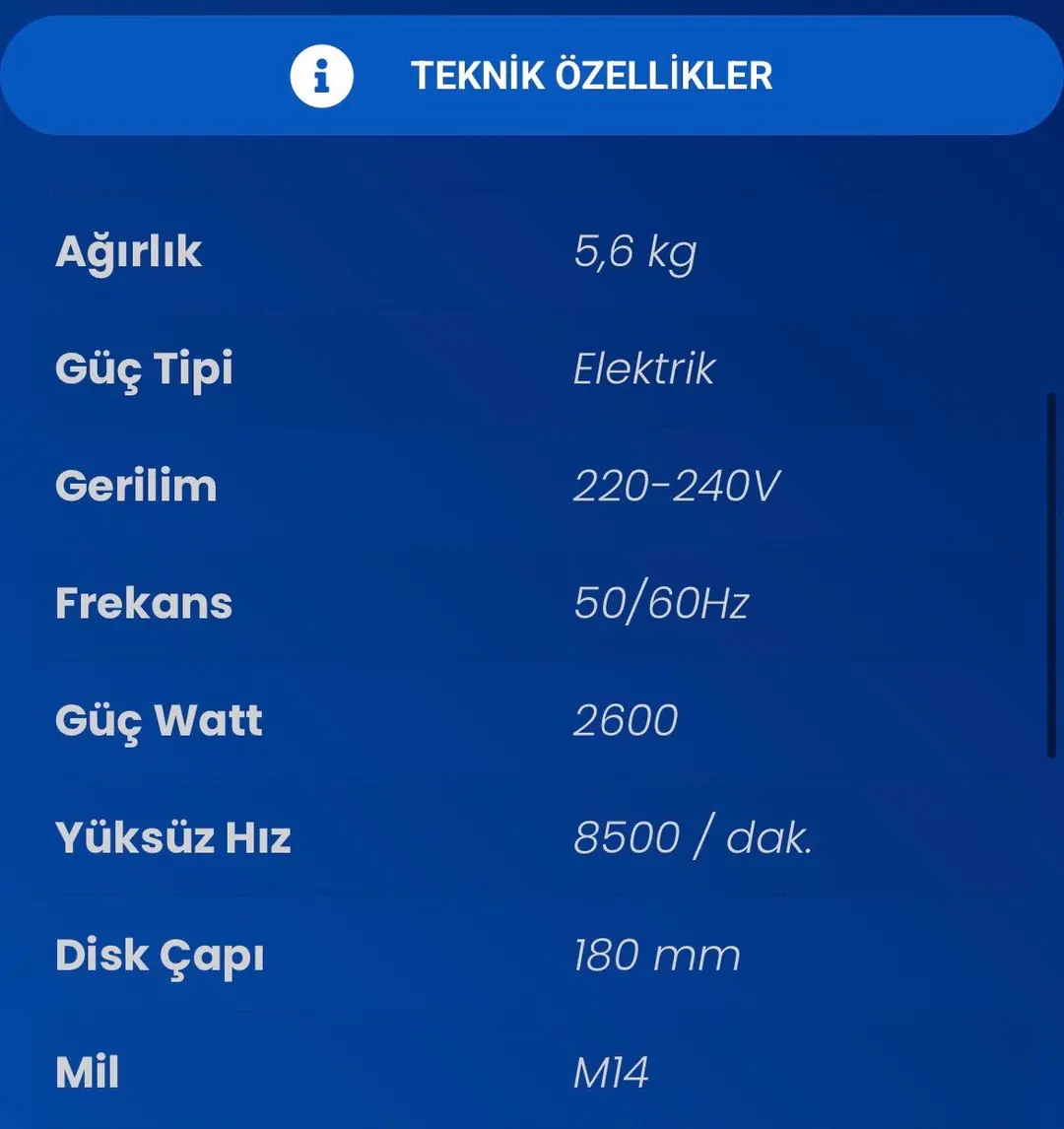 STECH END SBT26180 BÜYÜK TAŞLAMA 180 MM 2600W