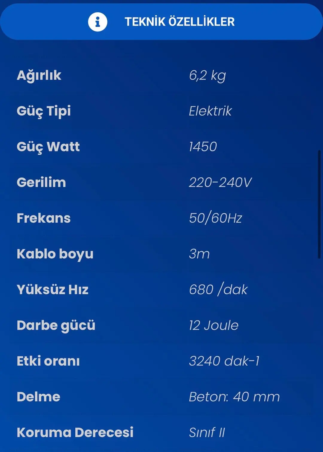 STECH END SKD1412 6 2 KG KIRICI-DELİCİ 12 JOULE 1450W