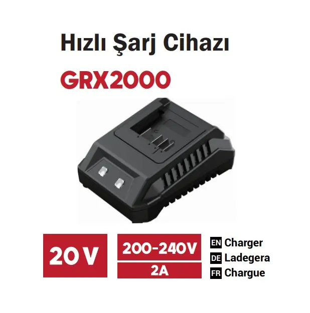 GROGH HIZLI ŞARJ CİHAZI 20V 200-240V 2.0 A GRX2000