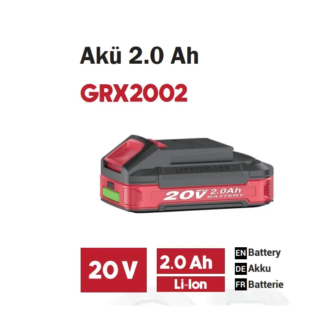 GROGH 2.0 AH 20V AKÜ GRX2002
