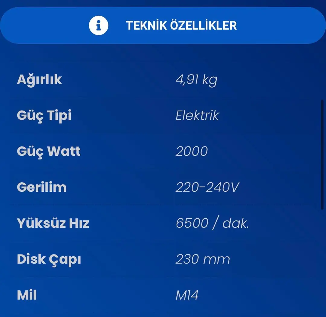 STECH END SBT20230 BÜYÜK TAŞLAMA 230 MM 2000W