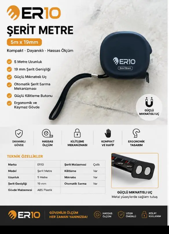 ER10 ANTRASİT OUTSTOP 5X25MM 5 MT 